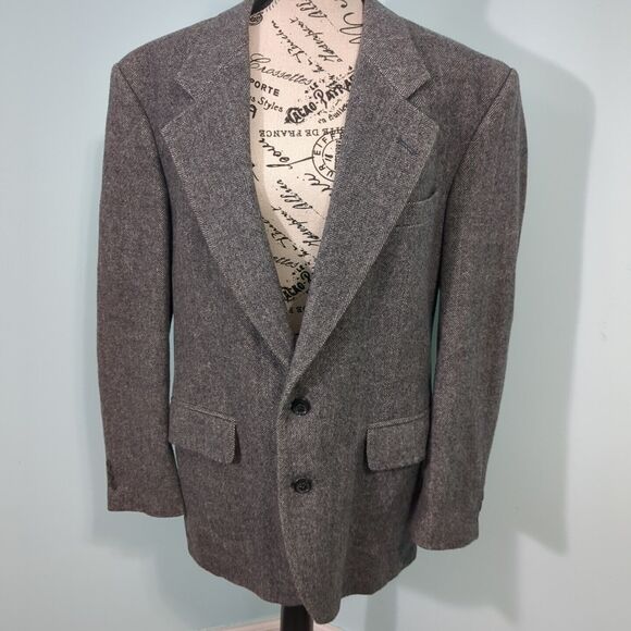Roberto Vasalli Mens Blazer Jacket Size 40R Gray Camel Hair Wool Soft Texture - Picture 1 of 8
